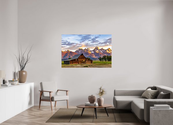 60 x 40″, Photo Print On Fuji Crystal DP II T. A. Moulton Barn with Teton Range