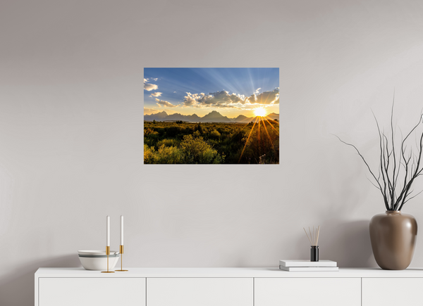 28 x 20″, Photo Print On Fuji Crystal DP II Sunset over the Tetons