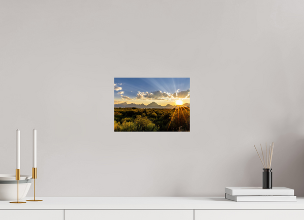11.2 x 8″, Photo Print On Fuji Crystal DP II Sunset over the Tetons