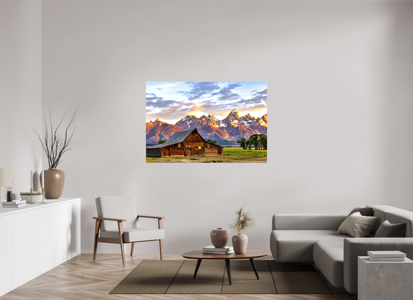 60 x 40″, Canvas with Wrapped Edges, Glossy T. A. Moulton Barn with Teton Range