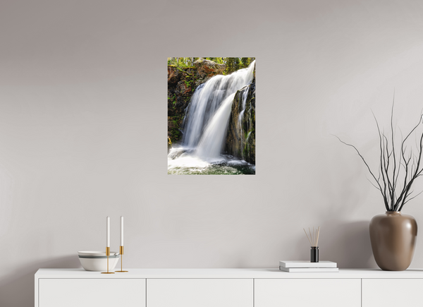 18 x 24″, Direct Print on Aluminum Board, Matte Moose Falls - Yellowstone National Park
