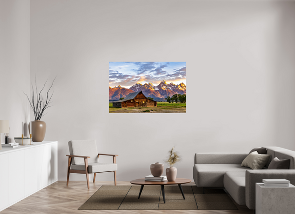 54 x 36″, Photo Print On Fuji Crystal DP II T. A. Moulton Barn with Teton Range