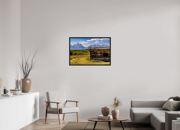 36 x 24″, Floater Frame Cunningham Cabin, Grand Teton National Park