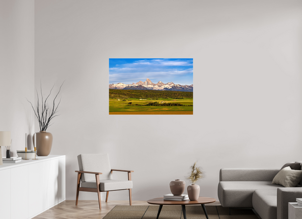 45 x 30″, Canvas with Wrapped Edges, Glossy Teton Range from Idaho