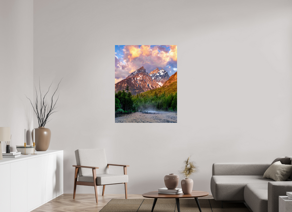 35 x 43.7″, Photo Print On Fuji Crystal DP II Teton Range from String Lake, Grand Teton National Park