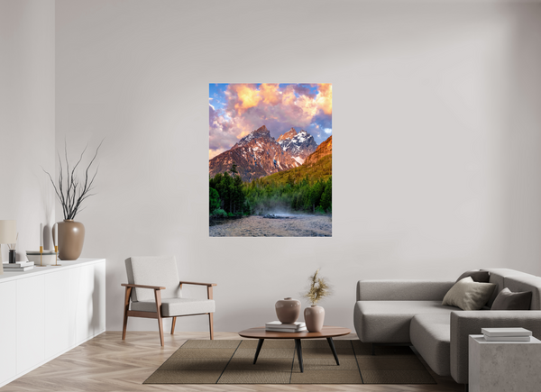47 x 58.7″, Photo Print Under Acrylic Glass Teton Range from String Lake - Grand Teton National Park