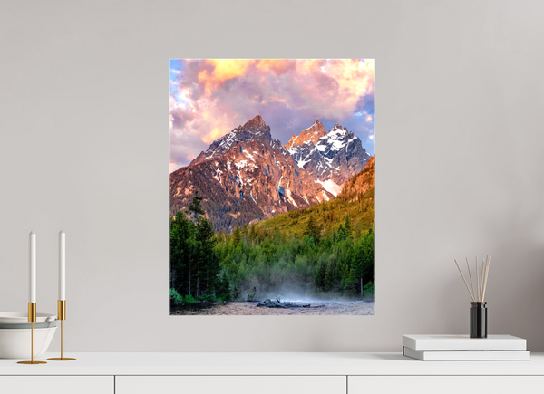 16 x 20″, Canvas with Wrapped Edges, Glossy Teton Range from String Lake - Grand Teton National Park