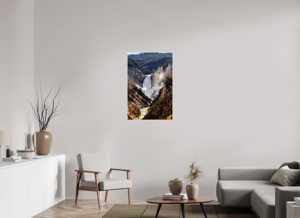 24 x 36″, Canvas with Wrapped Edges, Glossy Lower Yellowstone Falls - Yellowstone National Park