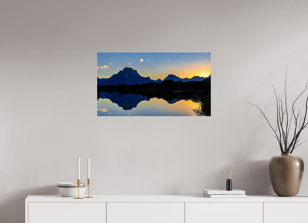 32 x 18″, Photo Print Under Acrylic Glass Mt. Moran at the Oxbow of the Snake River