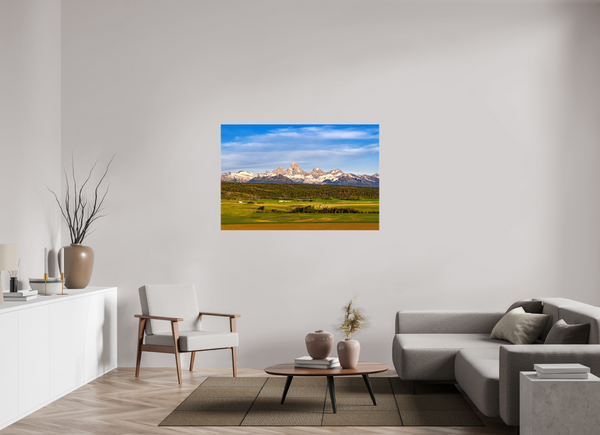 54 x 36″, Canvas with Wrapped Edges, Glossy Teton Range from Idaho