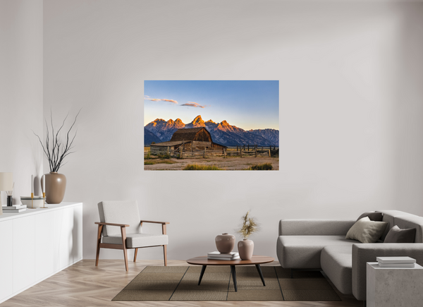 66 x 44″, Direct Print on Aluminum Board, Matte John Moulton Barn - Teton Range