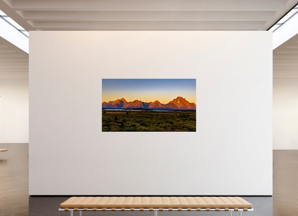 80 x 45″, Photo Print On Fuji Crystal DP II Sunrise on the Tetons
