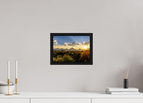 11.2 x 8″, Floater Frame Sunset over the Tetons