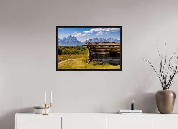 30 x 20″, Floater Frame Cunningham Cabin, Grand Teton National Park