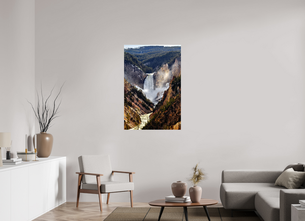 30 x 45″, Canvas with Wrapped Edges, Glossy Lower Yellowstone Falls - Yellowstone National Park