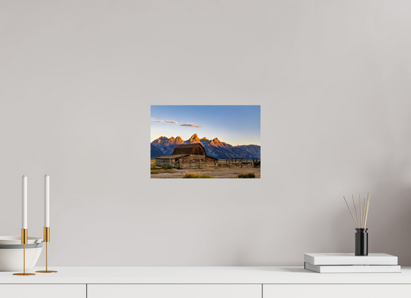 12 x 8″, Photo Print On Fuji Crystal DP II John Moulton Barn - Teton Range