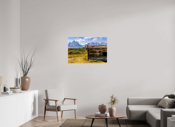 36 x 24″, Canvas with Wrapped Edges, Glossy Cunningham Cabin - Grand Teton National Park