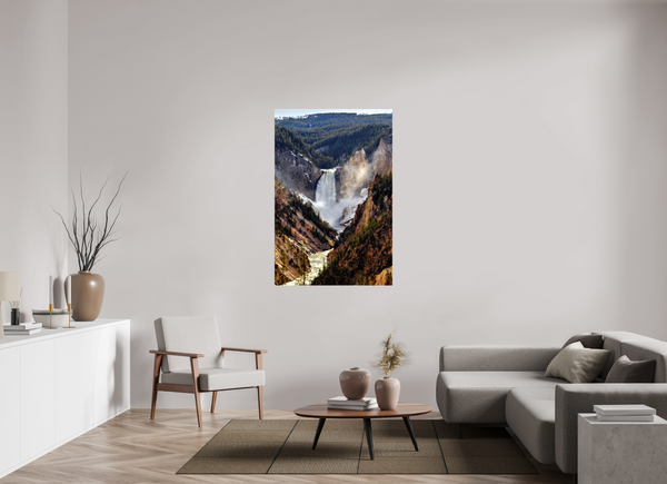 36 x 54″, Canvas with Wrapped Edges, Glossy Lower Yellowstone Falls - Yellowstone National Park