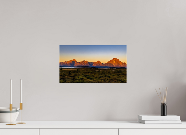 16 x 9″, Photo Print Under Acrylic Glass Sunrise on the Tetons