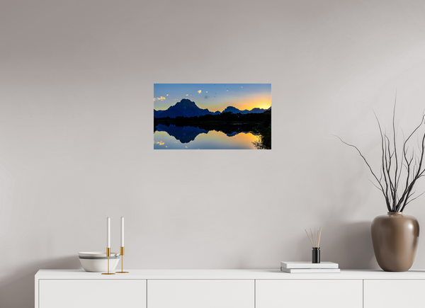 24 x 13.5″, Photo Print Under Acrylic Glass Mount Moran - Sunset