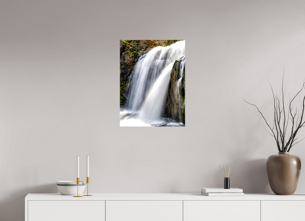18 x 24″, Canvas with Wrapped Edges, Glossy Moose Falls - Yellowstone National Park