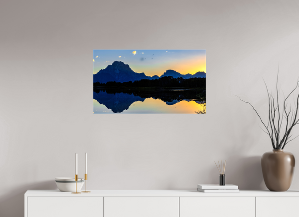 32 x 18″, Canvas with Wrapped Edges, Glossy Mount Moran - Sunset