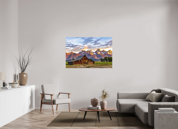 54 x 36″, Direct Print on Aluminum Board, Matte T. A. Moulton Barn with Teton Range