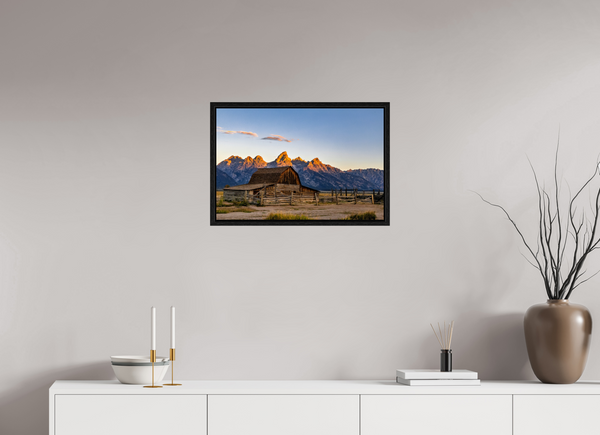 24 x 16″, Floater Frame John Moulton Barn - Teton Range