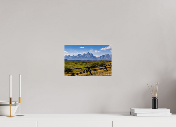 12 x 8″, Photo Print On Fuji Crystal DP II Buckrail Fence, Teton Range