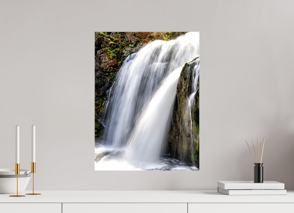 15 x 20″, Canvas with Wrapped Edges, Glossy Moose Falls - Yellowstone National Park