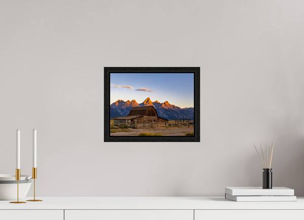 12 x 9″, Floater Frame John Moulton Barn with Teton Range