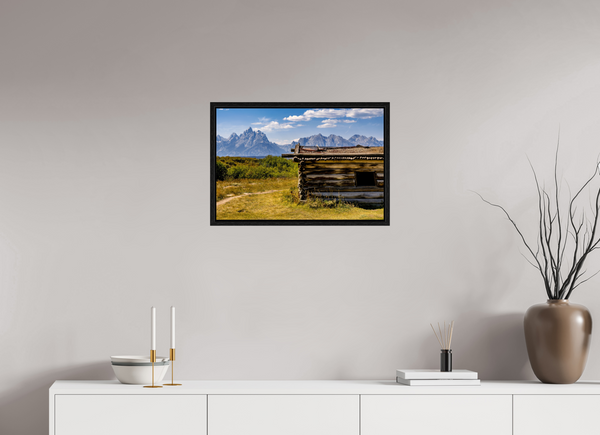 24 x 16″, Floater Frame Cunningham Cabin, Grand Teton National Park