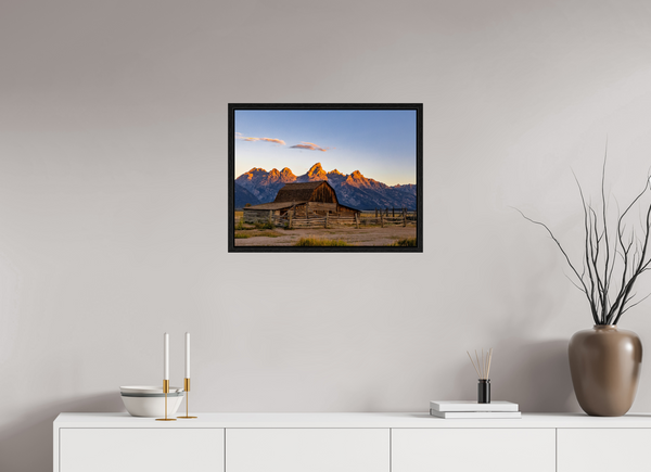 24 x 18″, Floater Frame John Moulton Barn with Teton Range
