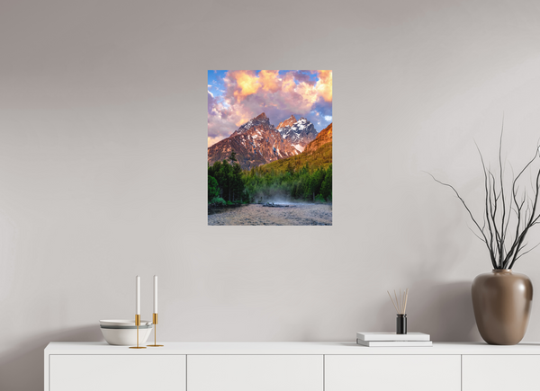 20 x 25″, Direct Print on Aluminum Board, Matte Teton Range from String Lake - Grand Teton National Park