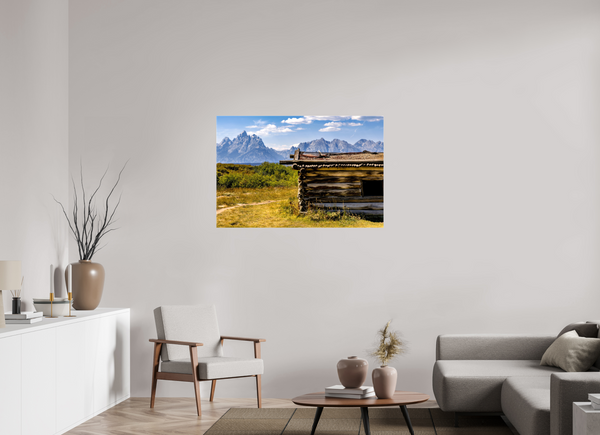 45 x 30″, Canvas with Wrapped Edges, Glossy Cunningham Cabin - Grand Teton National Park