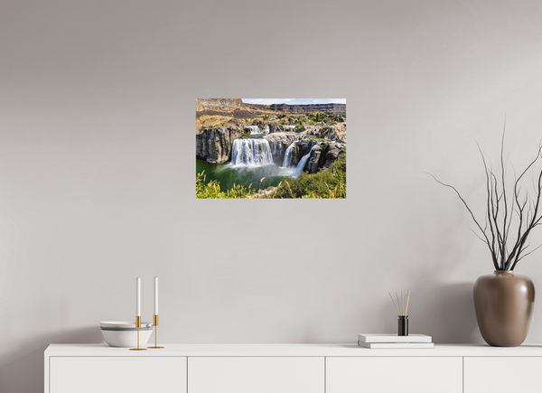 24 x 16″, Direct Print on Aluminum Board, Matte Shoshone Falls