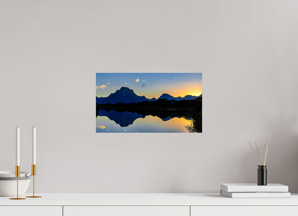 16 x 9″, Photo Print On Fuji Crystal DP II Mount Moran - Sunset
