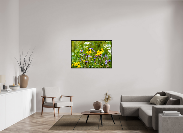 45 x 30″, Floater Frame Wildflowers