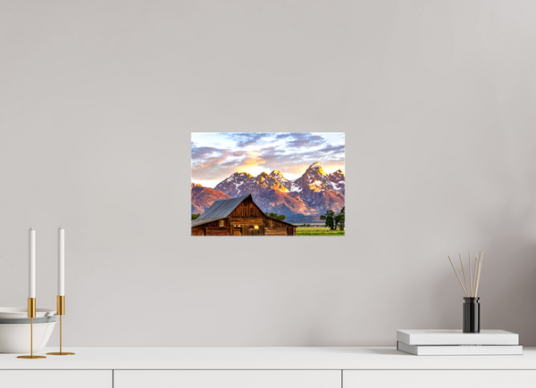 12 x 8″, Canvas with Wrapped Edges, Glossy T. A. Moulton Barn with Teton Range