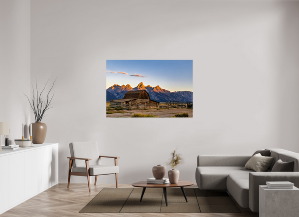60 x 40″, Photo Print On Fuji Crystal DP II John Moulton Barn - Teton Range