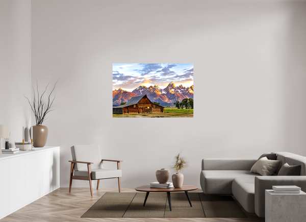 54 x 36″, Canvas with Wrapped Edges, Glossy T. A. Moulton Barn with Teton Range