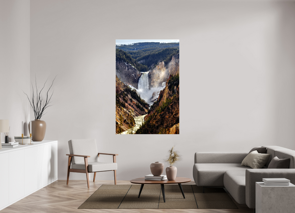 44 x 66″, Canvas with Wrapped Edges, Glossy Lower Yellowstone Falls - Yellowstone National Park