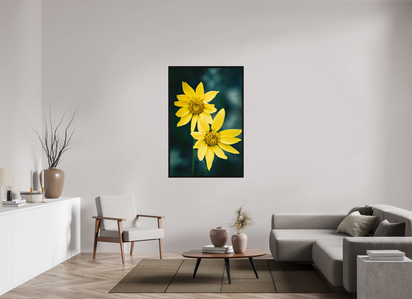 36 x 54″, Floater Frame Yellow Wildflower