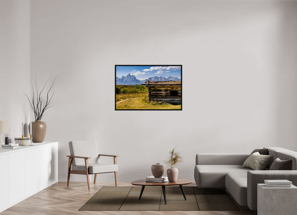 45 x 30″, Floater Frame Cunningham Cabin, Grand Teton National Park