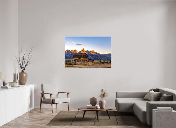 54 x 36″, Canvas with Wrapped Edges, Glossy John Moulton Barn - Teton Range