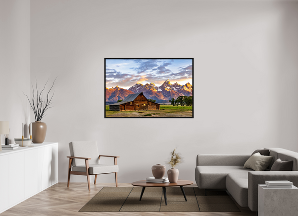 60 x 40″, Floater Frame T. A. Moulton Barn with Teton Range