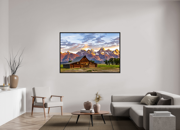 66 x 44″, Floater Frame T. A. Moulton Barn with Teton Range