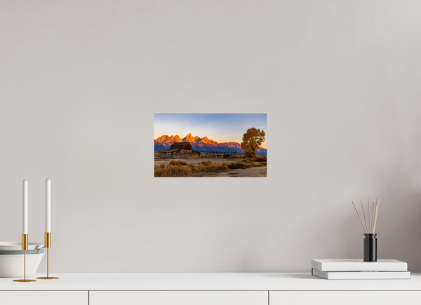 12 x 6.8″, Photo Print On Fuji Crystal DP II John Moulton Barn with Teton Range