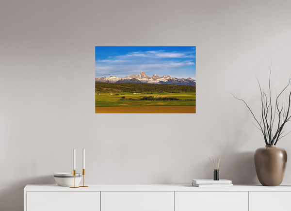 30 x 20″, Direct Print on Aluminum Board, Matte Teton Range from Idaho