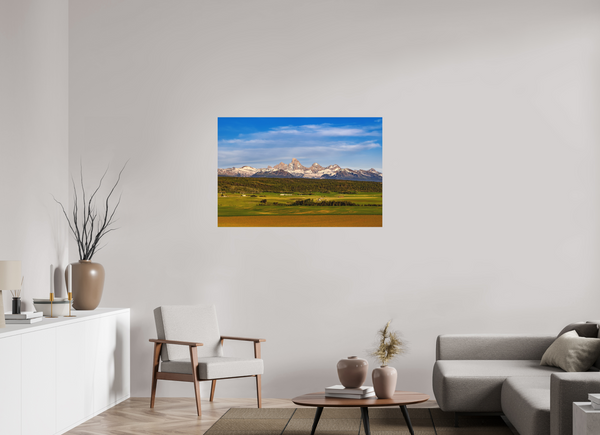 45 x 30″, Direct Print on Aluminum Board, Matte Teton Range from Idaho